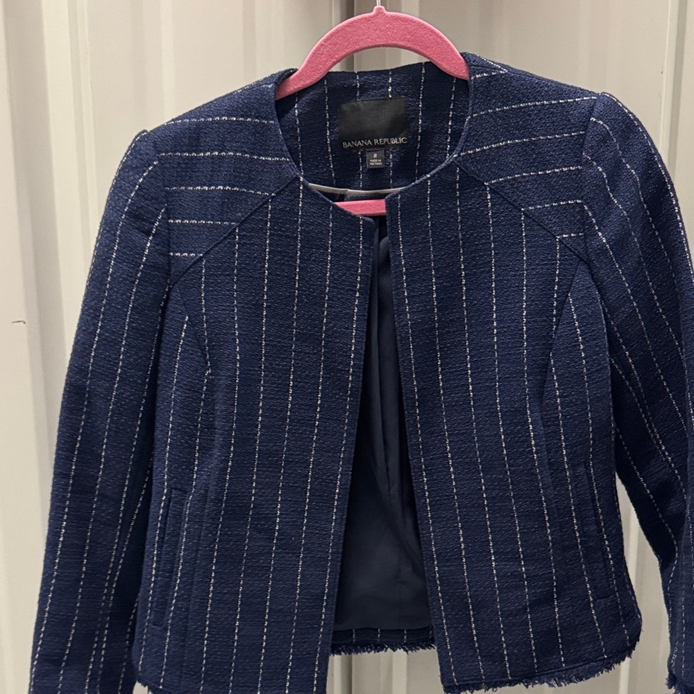 Banana Republic Blue Blazer with Pinstripes